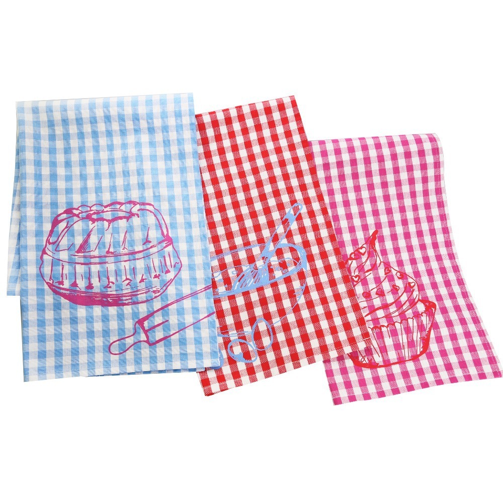 3-PCS-Lot-100-Cotton-Tea-Towel-Extra-Large-Kitchen-Cloth-Plaid-Print-Dish-Towels-Dining